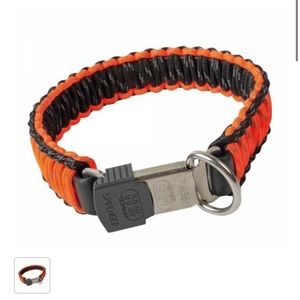 Hermsprenger orange paracord dog collar with lock
